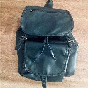 Black Leather Vintage BackPack